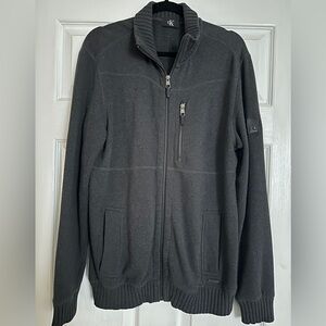 Calvin Klein Men's Charcoal Zip-Up Sweater